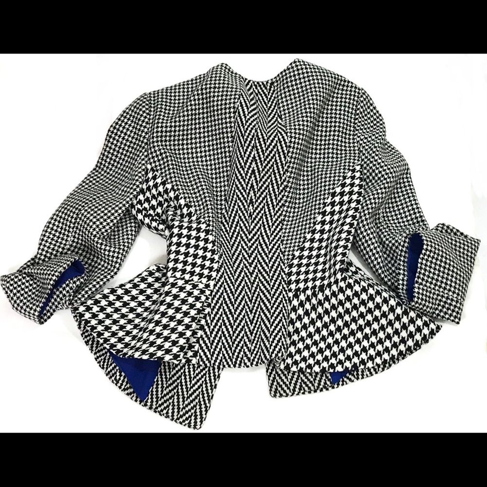 Ann Taylor Peplum Blk/white Jacket/blazer